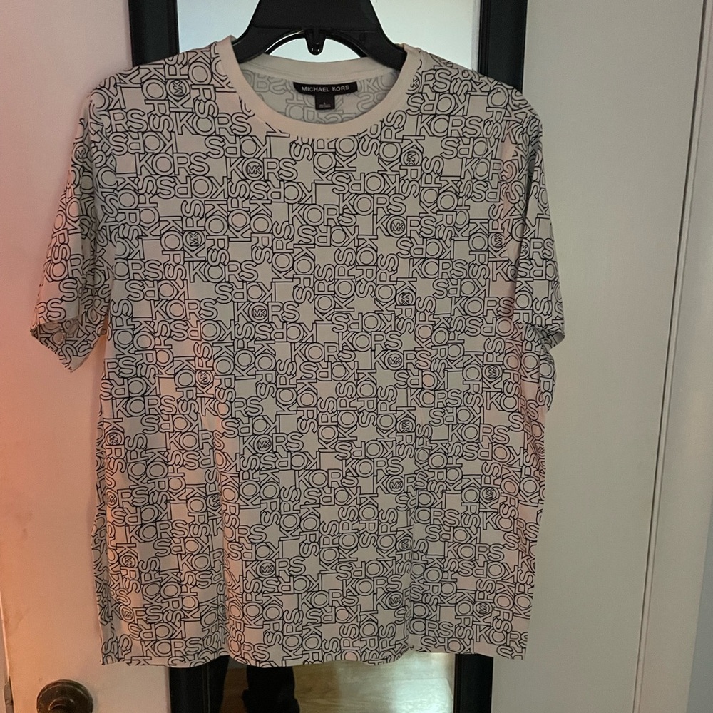 Michael Kors Black and White Logo Short Sleeve Tee